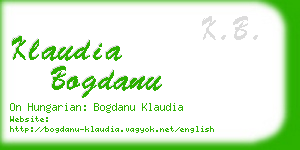 klaudia bogdanu business card